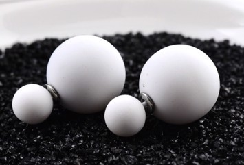 Øreringe - Dobbelt perle, hvid mat